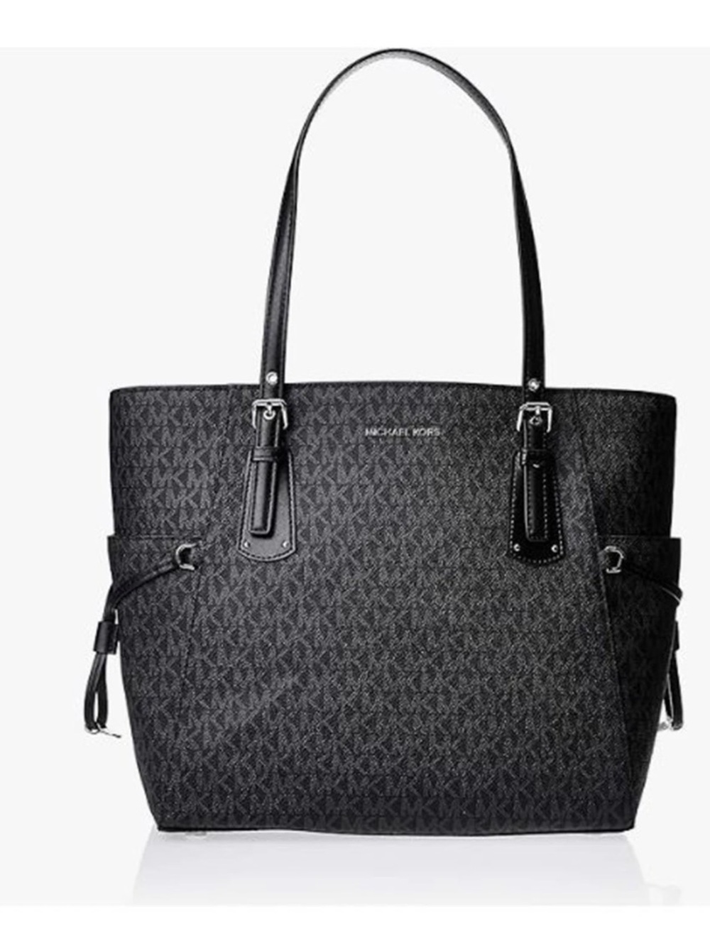 Michael Kors Black MK Voyager East/West Tote Logo Tote